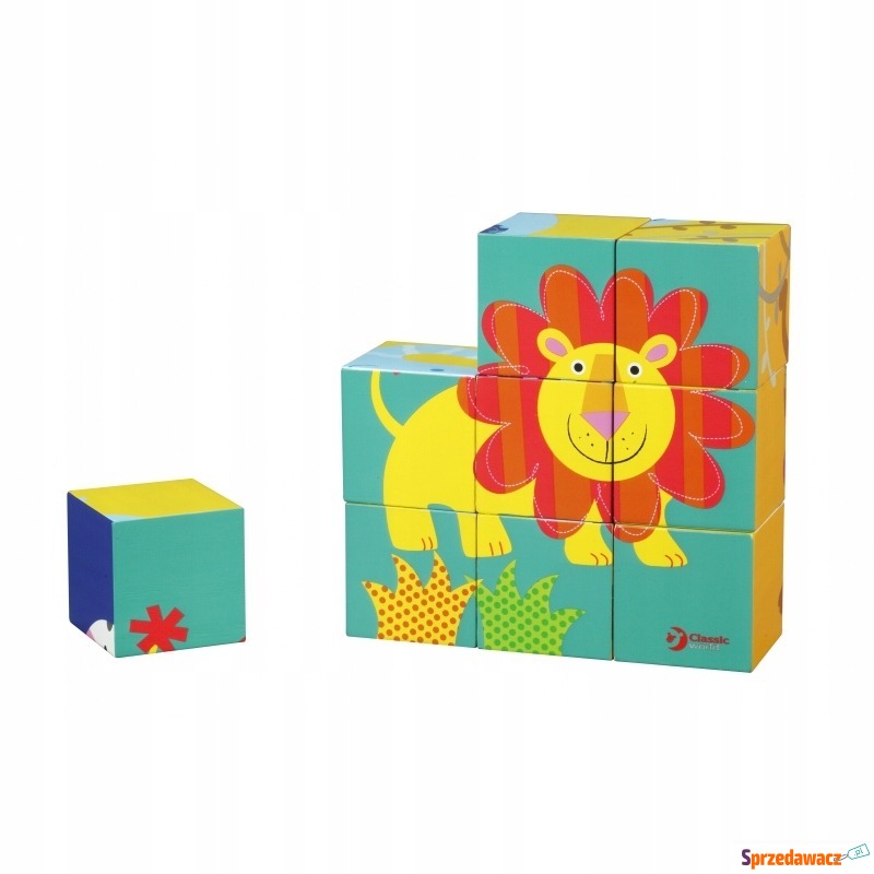 Puzzle dla dzieci klocki drewniane zwierzęta - Klocki - Będzin