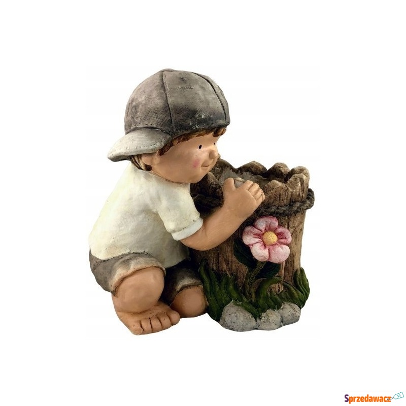 Figurka donica doniczka ceramika ogród chłopiec - Donice, doniczki - Knurów