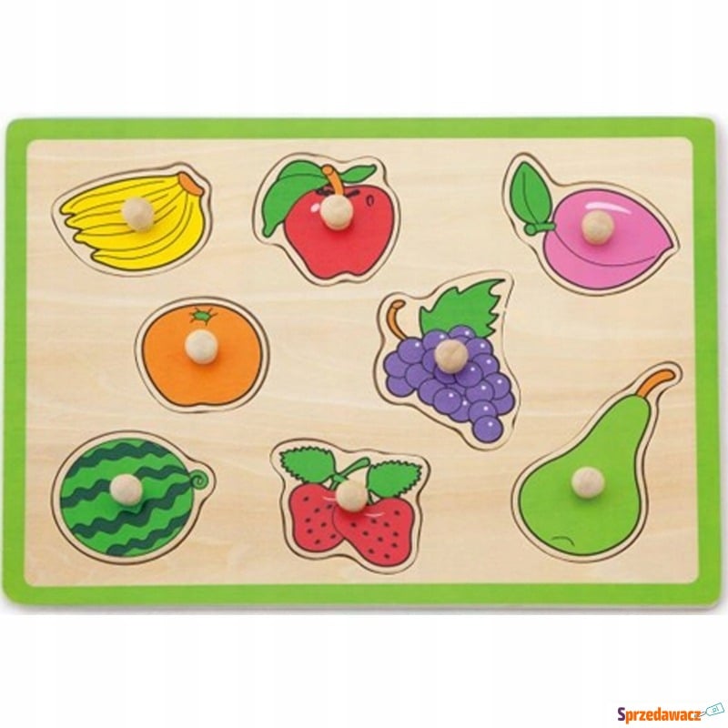 Drewniane puzzle układanka owoce dla dzieci - Klocki - Starachowice