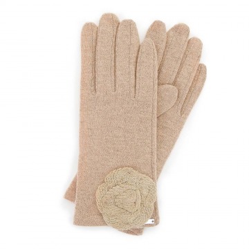 Wittchen - Damskie rękawiczki wełniane z rozetką