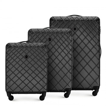 Wittchen - Zestaw walizek z ABS-u z deseniem stalowo-czarny
