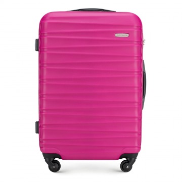 Wittchen - Średnia walizka z ABS-u z żebrowaniem różowa