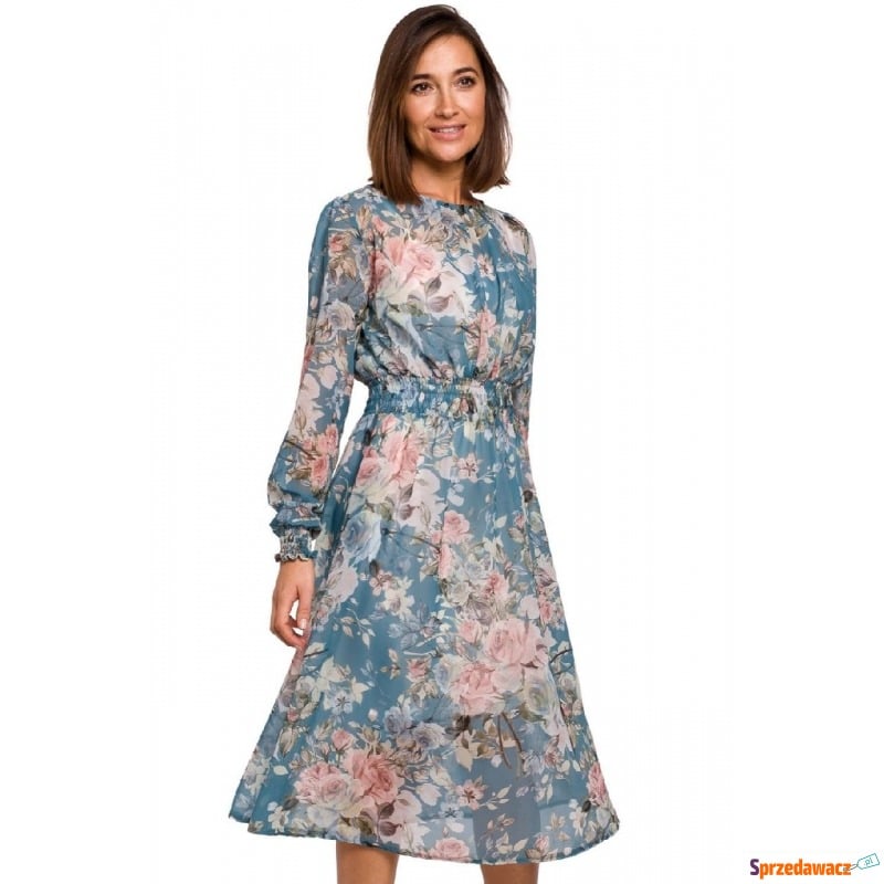 Style - Ekskluzywna szyfonowa sukienka w kwiaty - Sukienki - Długołęka