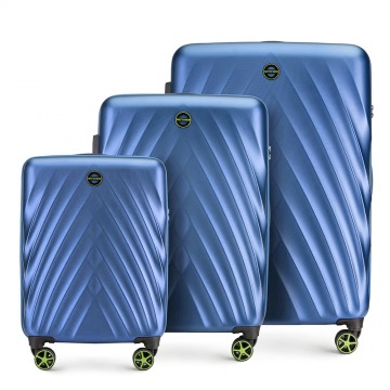 Wittchen - Zestaw walizek z polikarbonu w ukośny wzór