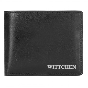 Wittchen - Damski portfel skórzany z metalowym logo mały