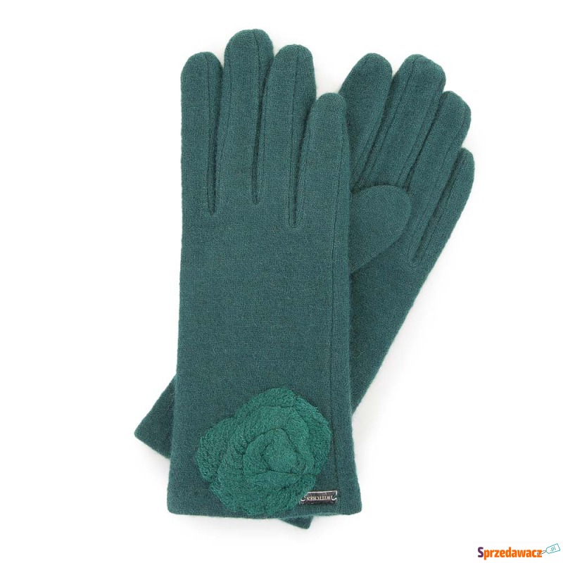 Wittchen - Damskie rękawiczki wełniane z rozetką - Rękawiczki - Zabrze