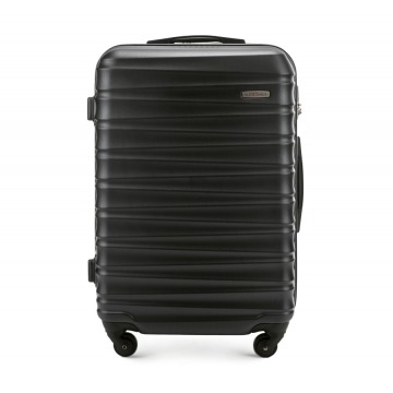 Wittchen - Średnia walizka z ABS-u z żebrowaniem czarna