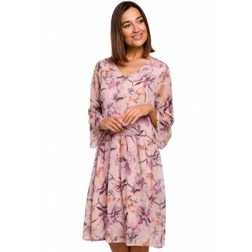 Style - Ekskluzywna szyfonowa sukienka w kwiaty