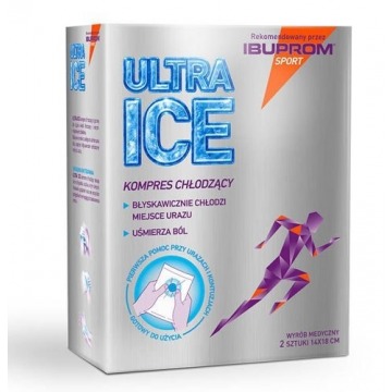 Ultra ice ibuprom sport kompres chłodzący 14x18cm x 2 sztuki