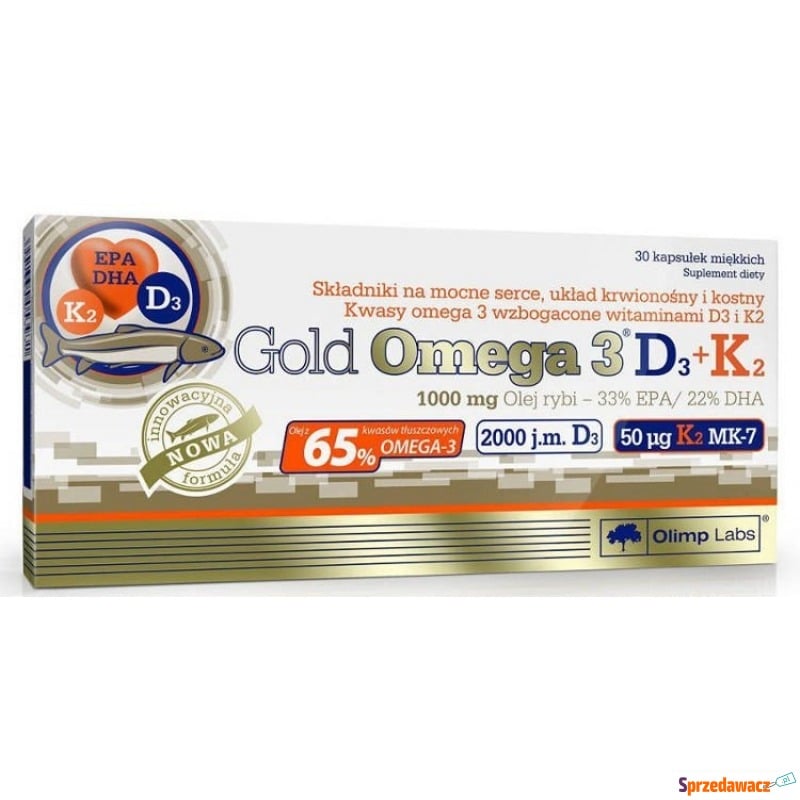 Olimp gold omega 3 d3+k2 x 30 kapsułek - Witaminy i suplementy - Karbowo