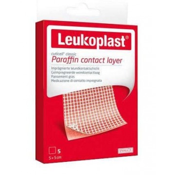 Leukoplast cuticell paraffine plastry 5x5cm x 5 sztuk