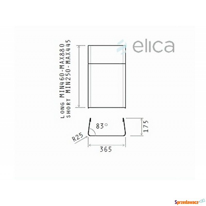 Komin krótki ELICA KIT0010701 - Okapy kuchenne - Drawsko