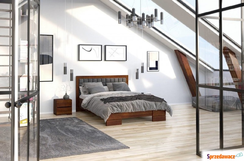 tapicerowane łóżko drewniane - sosnowe visby... - Łóżka - Sandomierz