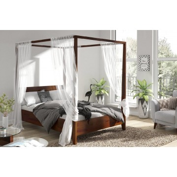 łóżko drewniane sosnowe z baldachimem visby canopy