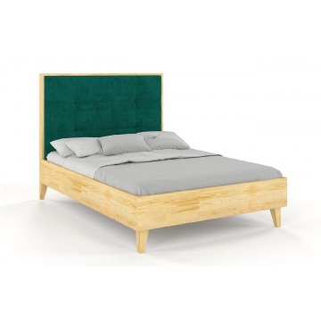 tapicerowane łóżko drewniane sosnowe visby frida z wysokim zagłówkiem