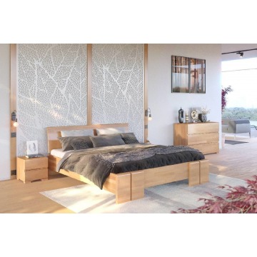 łóżko drewniane bukowe ze skrzynią na pościel skandica vestre maxi & st