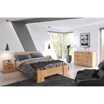 łóżko drewniane bukowe visby arhus high bc long (skrzynia na pościel)