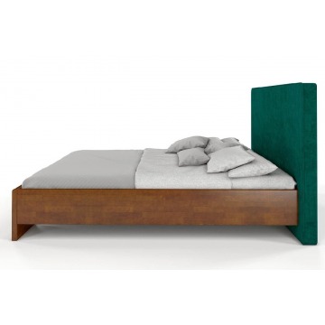 łóżko drewniane bukowe visby hessel z tapicerowanym zagłówkiem 