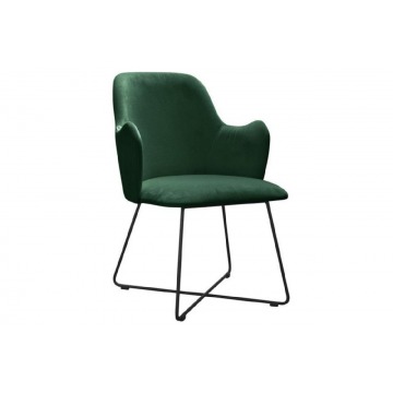 nowoczesne krzesło tapicerowane natan x na metalowych nogach i z podłokietnikami