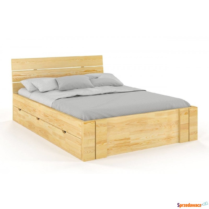 łóżko drewniane sosnowe visby arhus high draw... - Łóżka - Krzeszów