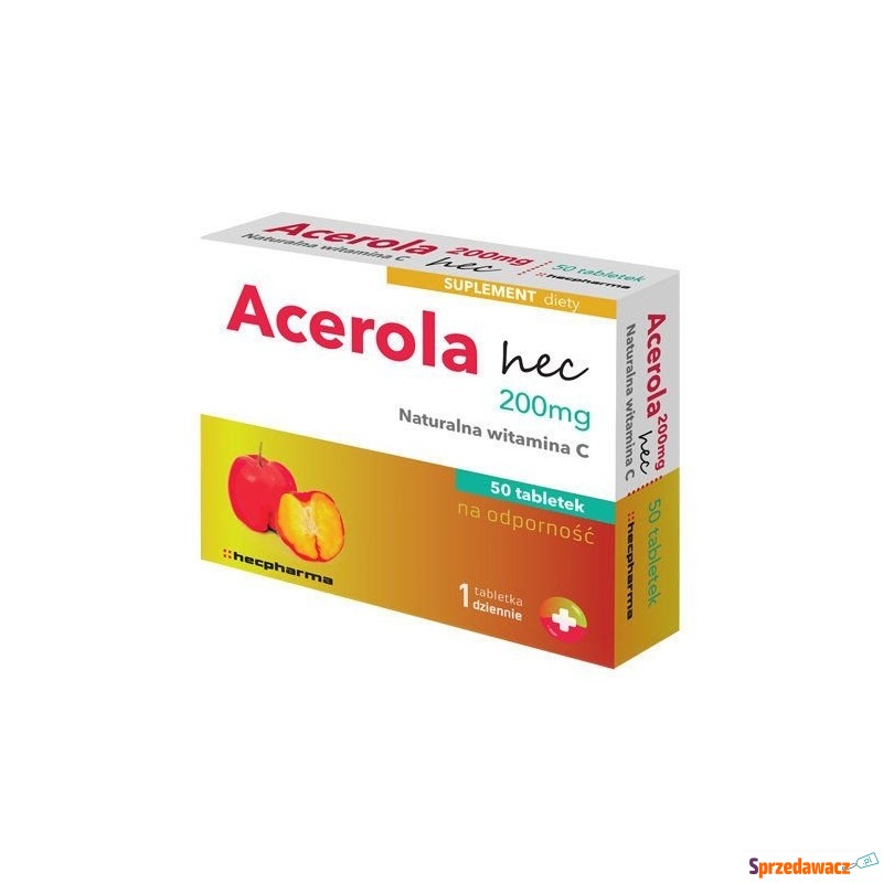 Acerola naturalna witamina c 200mg x 50 tabletek - Witaminy i suplementy - Pabianice