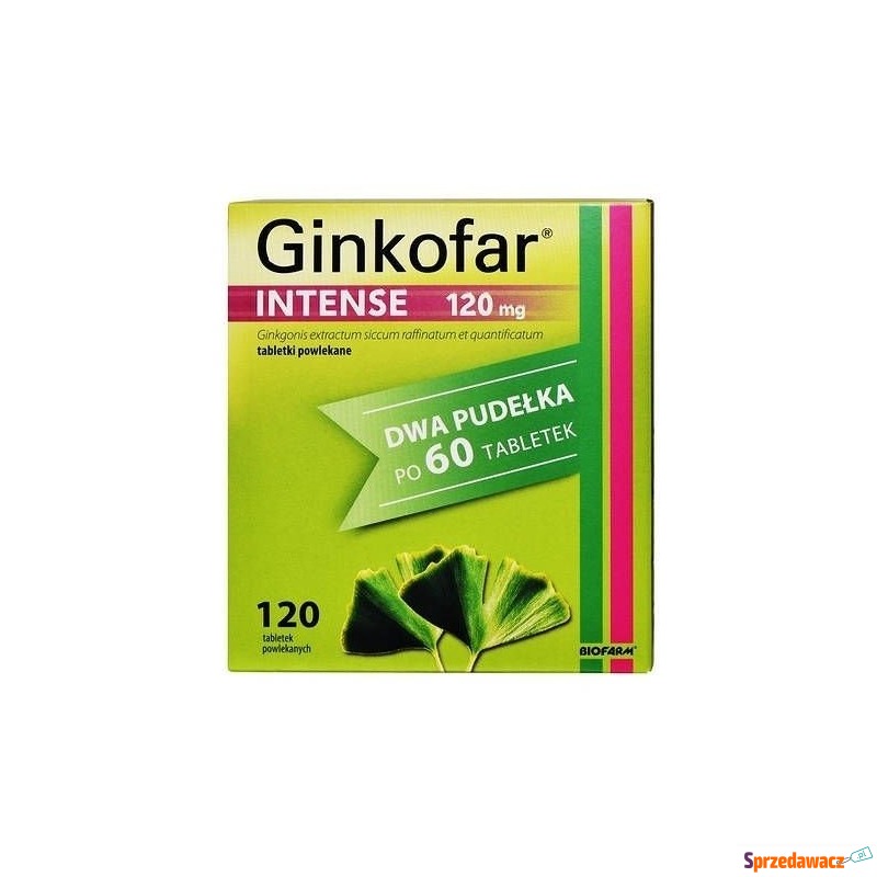Ginkofar intense  0,12g x 120 tabletek - Witaminy i suplementy - Jabłowo