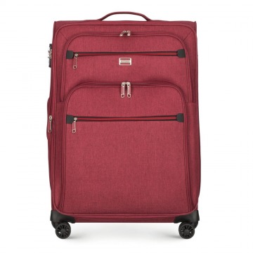 Wittchen - Średnia miękka walizka z czerwonym suwakiem