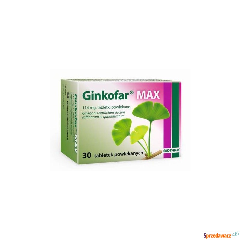 Ginkofar max x 30 tabletek - Witaminy i suplementy - Tczew