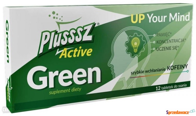 Plusssz active green x 12 tabletek do ssania - Witaminy i suplementy - Jabłowo