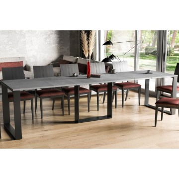 nowoczesny rozkładany stół borys na metalowych nogach 130-250 x 80 cm (beton)