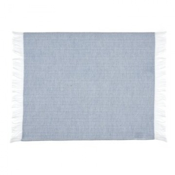 Podkładka prostokątna z frędzlami DUKA RIVIERA 50x36 cm niebieska biała bawełna