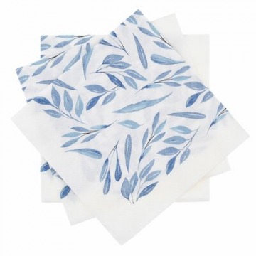 Serwetki papierowe liście DUKA RIVIERA 20 sztuk 33x33 cm niebieskie białe