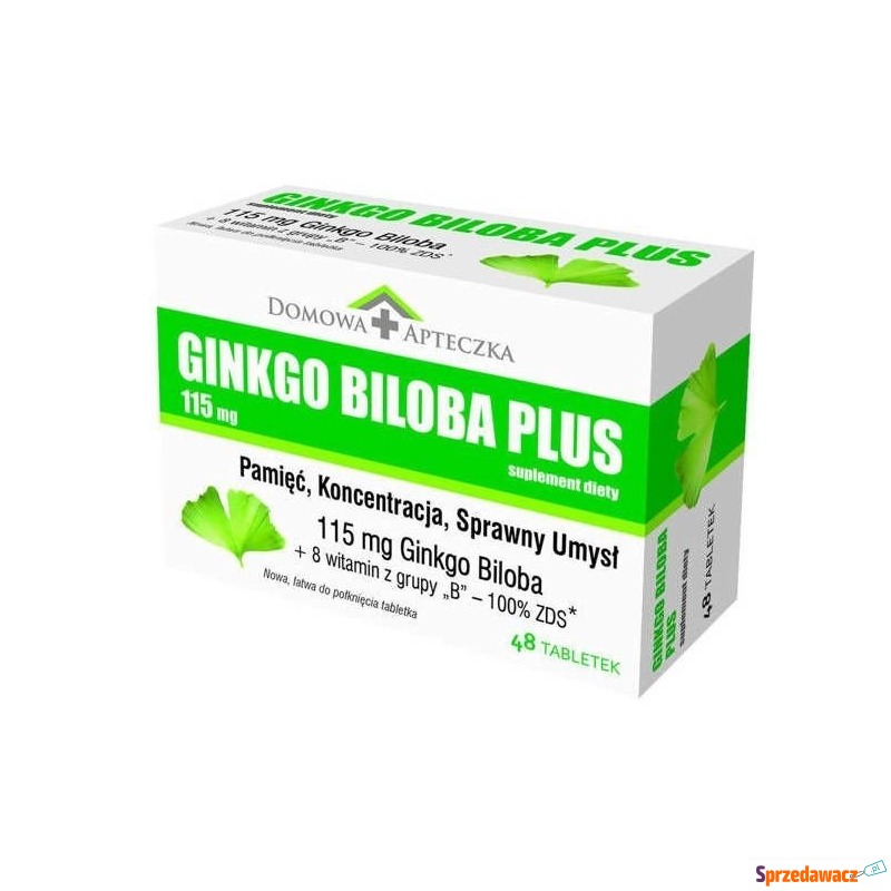 Ginkgo biloba plus 115mg x 48 tabletek - Witaminy i suplementy - Orzesze