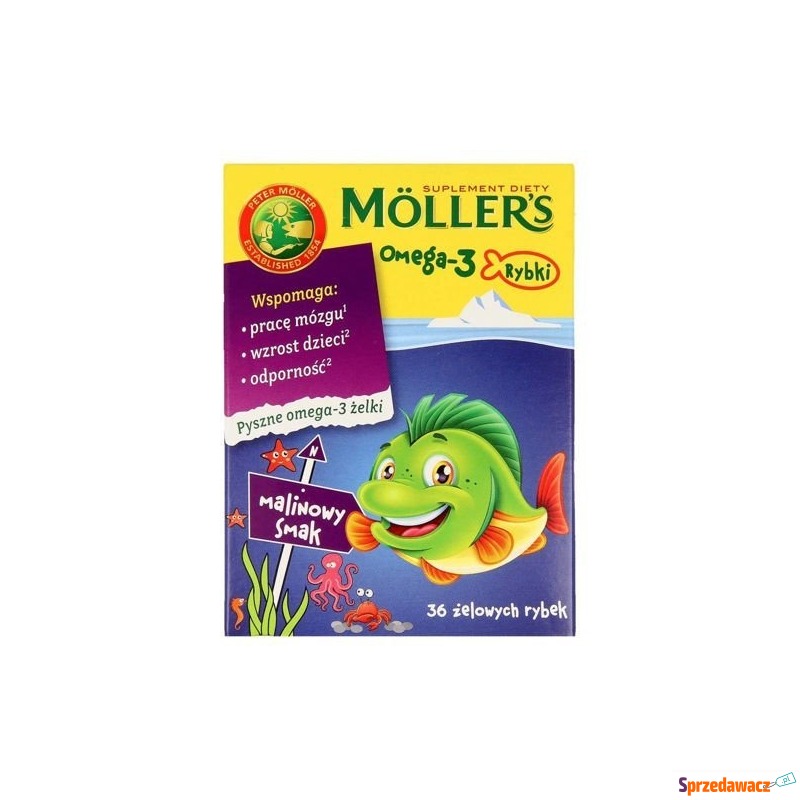 Mollers omega-3 rybki żelki malinowe x 36 sztuk - Witaminy i suplementy - Zamość