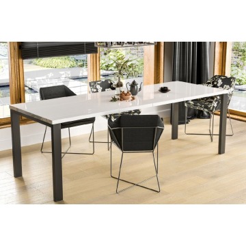 nowoczesny rozkładany stół garant 80-170 x 80 cm (biały połysk)