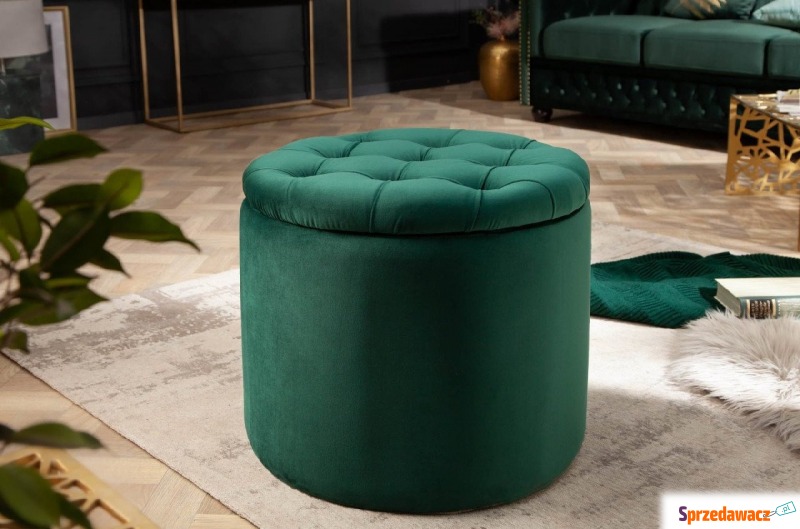 zielony tapicerowany puf modern barock ze schowkiem - Sofy, fotele, komplety... - Legionowo