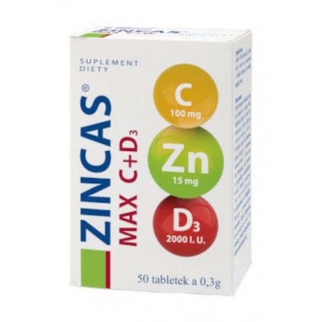 Zincas max c+d3 x 50 tabletek