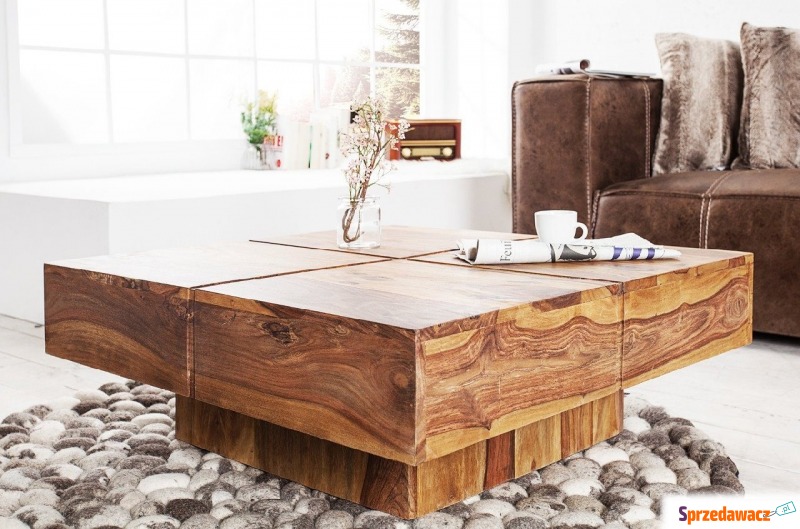 drewniany stolik kawowy bolt - 80x80 cm - Stoły, stoliki, ławy - Żnin