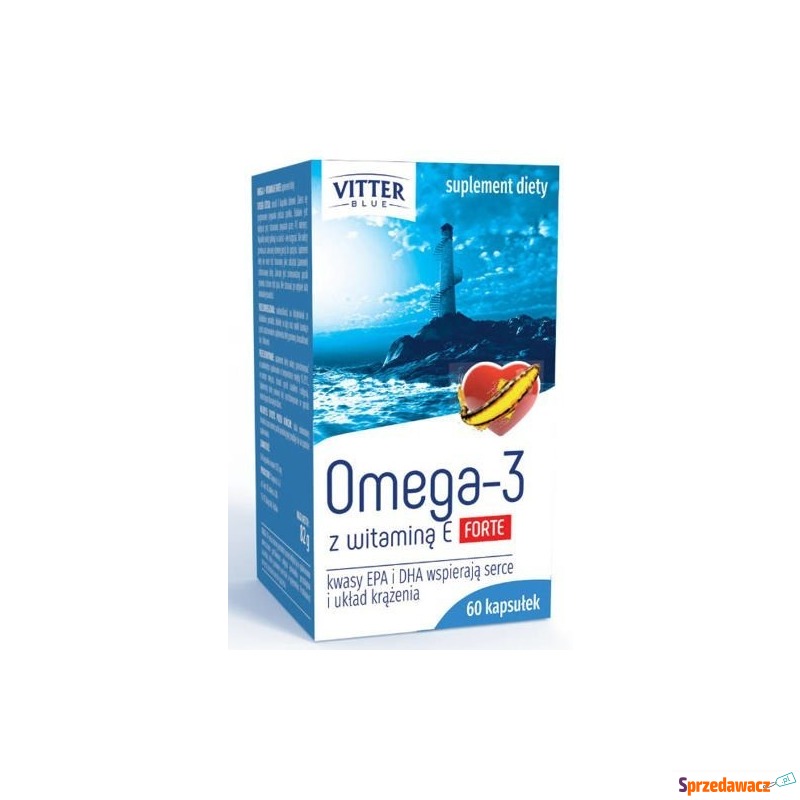 Omega-3 1000mg forte + witamina e x 60 kapsułek - Witaminy i suplementy - Kraśnik