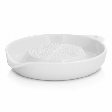 Mini tarka na talerzyku DUKA SMART 11 cm biała ceramika