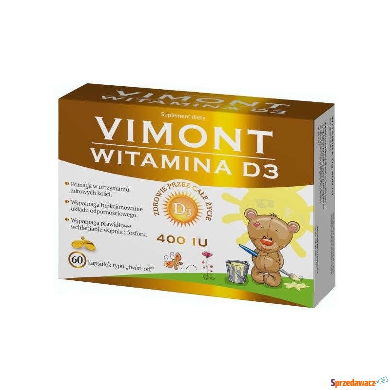 Vimont witamina d3 400iu x 60 kapsułek twist-off - Witaminy i suplementy - Jelcz-Laskowice
