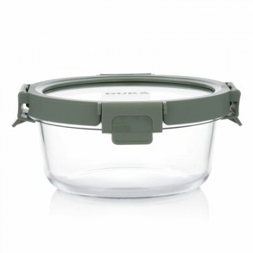 Pojemnik na żywność lunchbox okrągły DUKA IDEAL 650 ml zielony szkło
