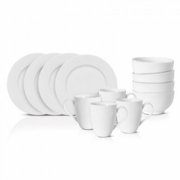Zestaw 74 - Zestaw śniadaniowy dla 4 osób DUKA FELICIA 12 elementów biały porcelana