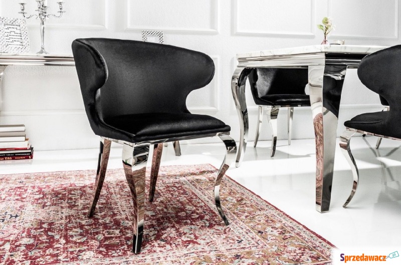 czarne krzesło tapicerowane modern barock / z... - Krzesła kuchenne - Kutno