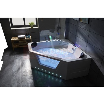 Wanna z hydromasażem LS-6025 narożna 150cmx150cmx59cm chromoterapia podgrzewacz