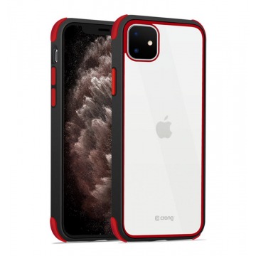 Crong Trace Clear Cover - Etui iPhone 11 (czarny/czerwony)