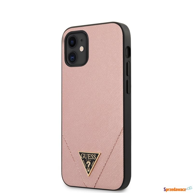 Guess Saffiano V - Etui iPhone 12 Mini (różowy) - Etui na telefon - Zabrze