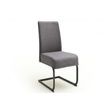 zestaw 2 tapicerowanych krzeseł esteli na metalowej podstawie w kształcie płozy / kolor antracytowy