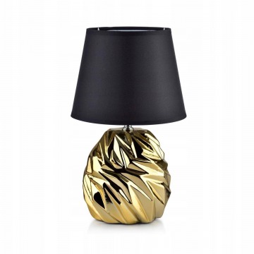 Lampka lampa nocna stołowa biurkowa złota 33 cm