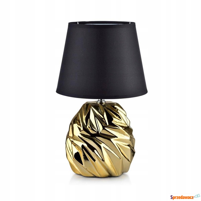 Lampka lampa nocna stołowa biurkowa złota 33 cm - Lampy stołowe - Biała Podlaska